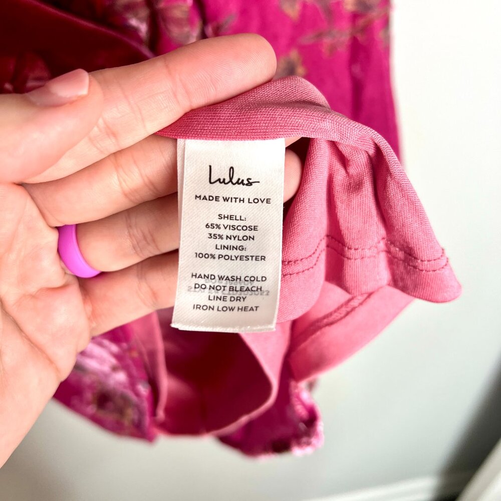 Lulus Simply Decadent Pink Floral Velvet Burnout Bustier Mini Dress Fairycore L - Picture 5 of 7